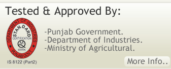 Tested & Approved By - Punjab Govt., Department of Industries.